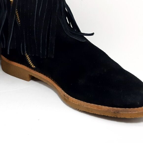 Kate Spade women's Betsie Too Fringed Black Suede Ankle Boots Booties US 9,5M - Picture 8 of 14